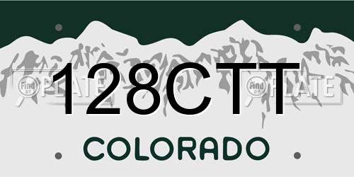 128CTT Colorado License Plate