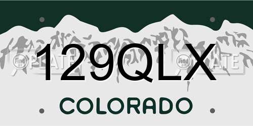 129QLX Colorado License Plate