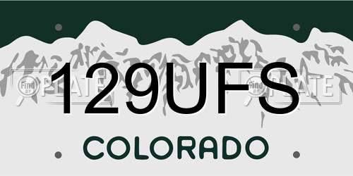 129UFS Colorado License Plate
