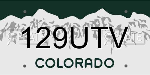 129UTV Colorado License Plate