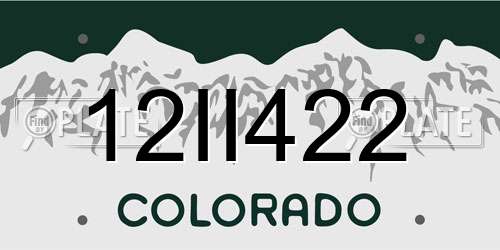 12II422 Colorado License Plate