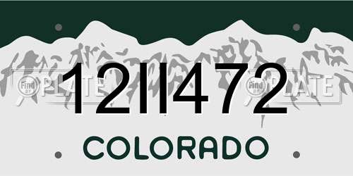 12II472 Colorado License Plate