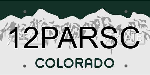 12PARSC Colorado License Plate
