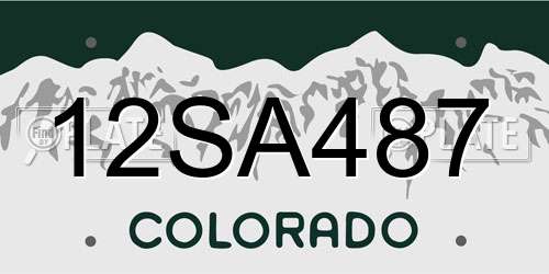 12SA487 Colorado License Plate