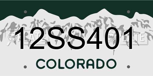 12SS401 Colorado License Plate