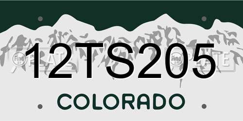 12TS205 Colorado License Plate