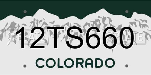 12TS660 Colorado License Plate