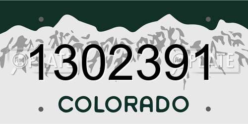 1302391 Colorado License Plate