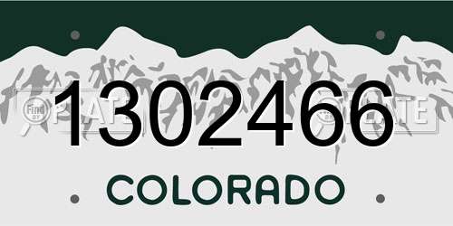 1302466 Colorado License Plate