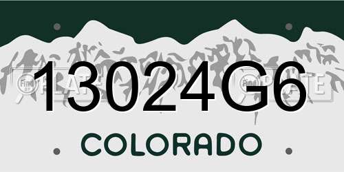 13024G6 Colorado License Plate