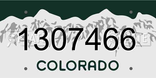 1307466 Colorado License Plate