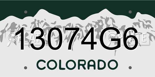 13074G6 Colorado License Plate