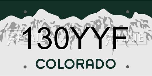 130YYF Colorado License Plate