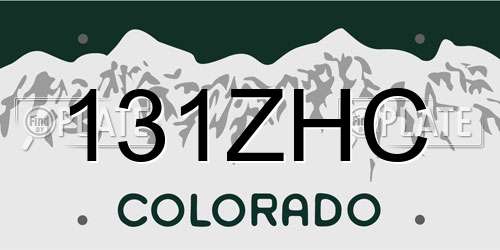 131ZHC Colorado License Plate