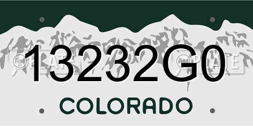 13232G0 Colorado License Plate