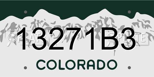 13271B3 Colorado License Plate