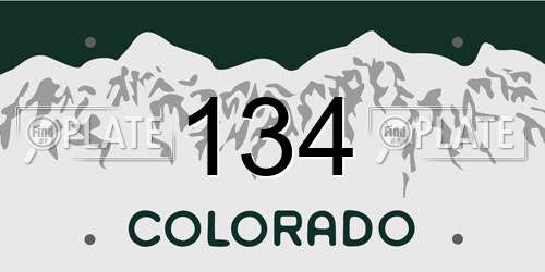 134 Colorado License Plate