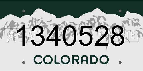 1340528 Colorado License Plate