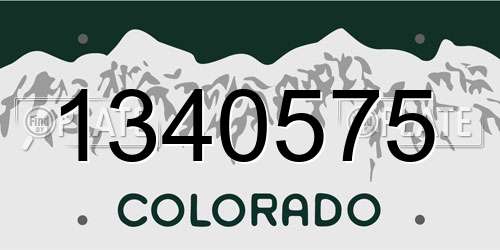 1340575 Colorado License Plate