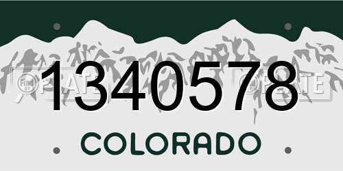 1340578 Colorado License Plate
