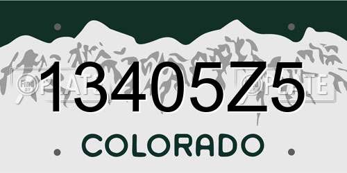 13405Z5 Colorado License Plate