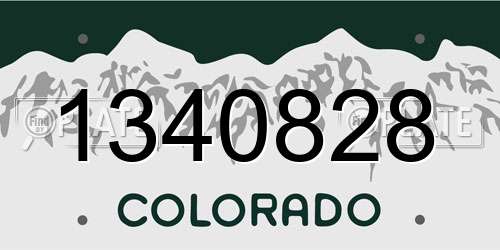 1340828 Colorado License Plate