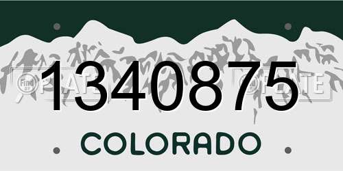 1340875 Colorado License Plate