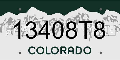 13408T8 Colorado License Plate