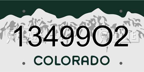 13499O2 Colorado License Plate