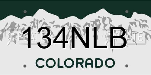 134NLB Colorado License Plate