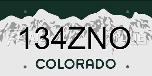 134ZNO Colorado License Plate