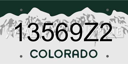13569Z2 Colorado License Plate