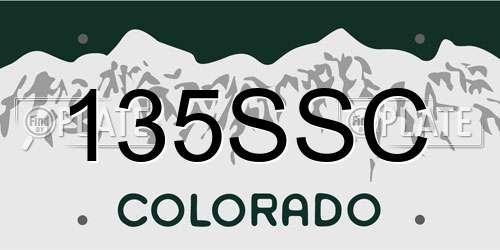 135SSC Colorado License Plate