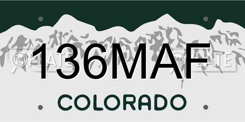 136MAF Colorado License Plate
