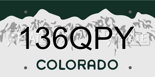 136QPY Colorado License Plate