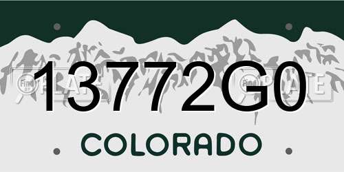 13772G0 Colorado License Plate
