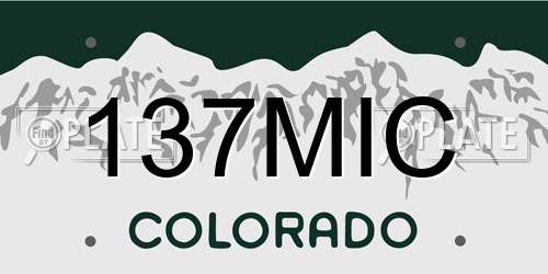 137MIC Colorado License Plate