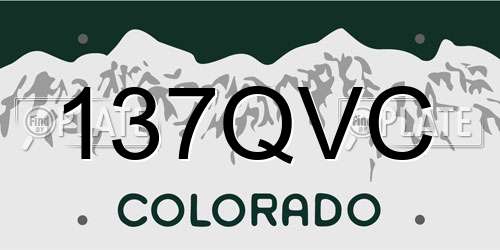137QVC Colorado License Plate