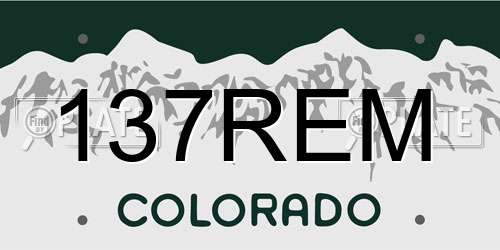 137REM Colorado License Plate