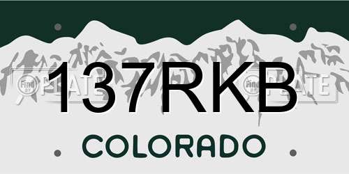 137RKB Colorado License Plate
