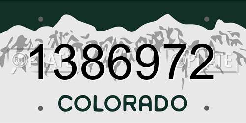 1386972 Colorado License Plate