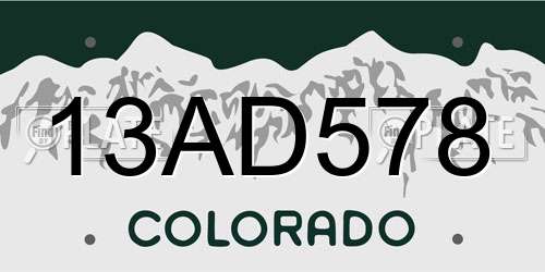 13AD578 Colorado License Plate