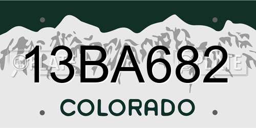 13BA682 Colorado License Plate