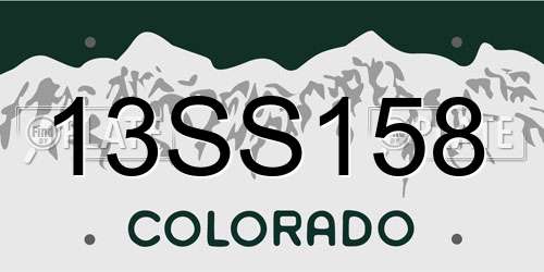 13SS158 Colorado License Plate