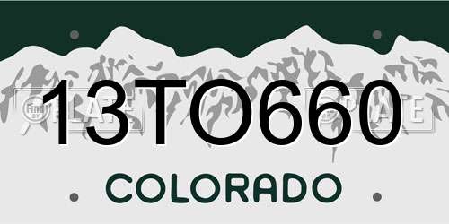 13TO660 Colorado License Plate