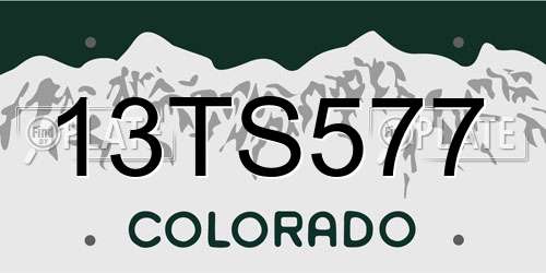 13TS577 Colorado License Plate