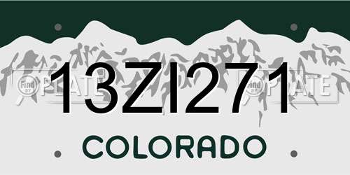 13ZI271 Colorado License Plate