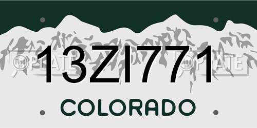 13ZI771 Colorado License Plate