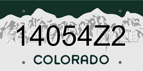14054Z2 Colorado License Plate