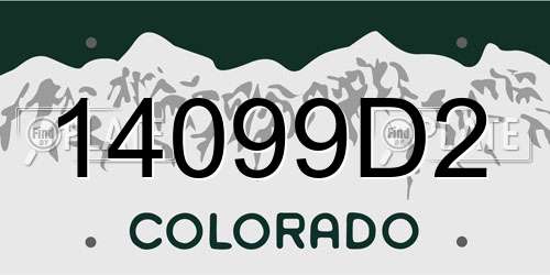 14099D2 Colorado License Plate